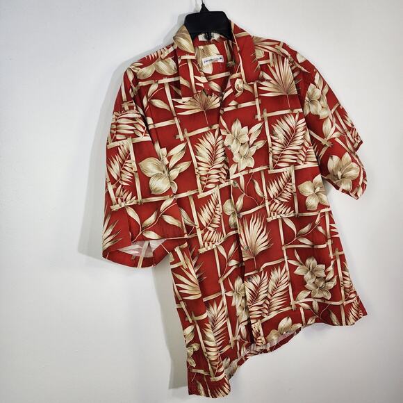 Pierre Cardin Shirt Mens Hawaiian Tropical Button Up Cotton Short Sleeve Size XL - Picture 5 of 11